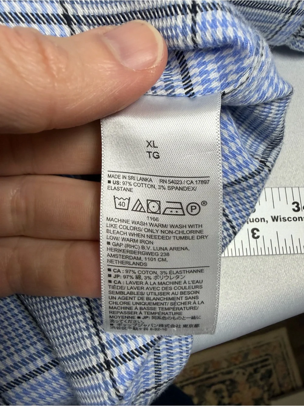 Banana Republic Men’s Blue Plaid Wrinkle‑Resistant Slim Fit Dress Shirt |Size XL